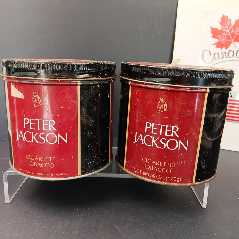 Rare Peter Jackson Tobacco Containers Canada Bilingual Fair Condition 2pcs - Picture 3 of 12